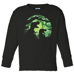 T-Rex Silhouette Toddler Long Sleeve Shirt