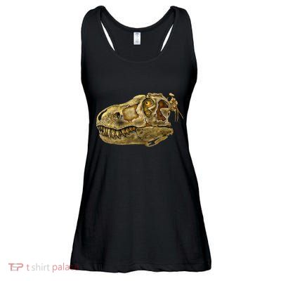 T-Rex Skull Skeleton Head Ladies Essential Flowy Tank