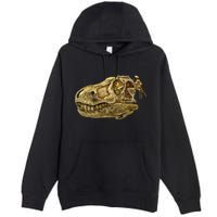 T-Rex Skull Skeleton Head Premium Pullover Hoodie