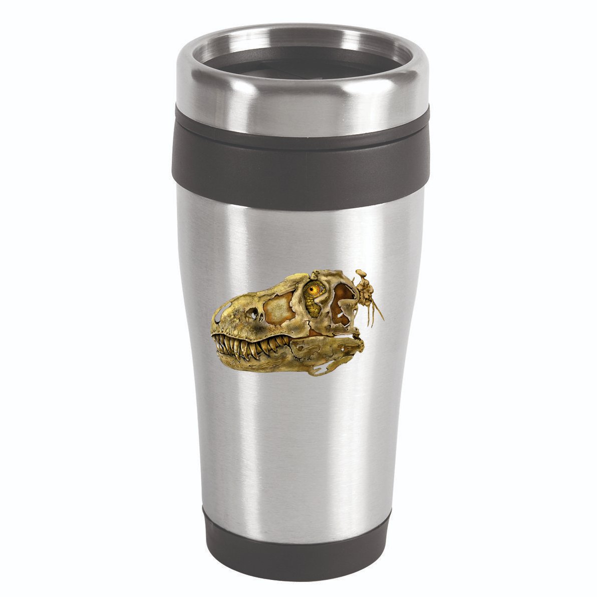 T-Rex Skull Skeleton Head 16oz Travel Tumbler