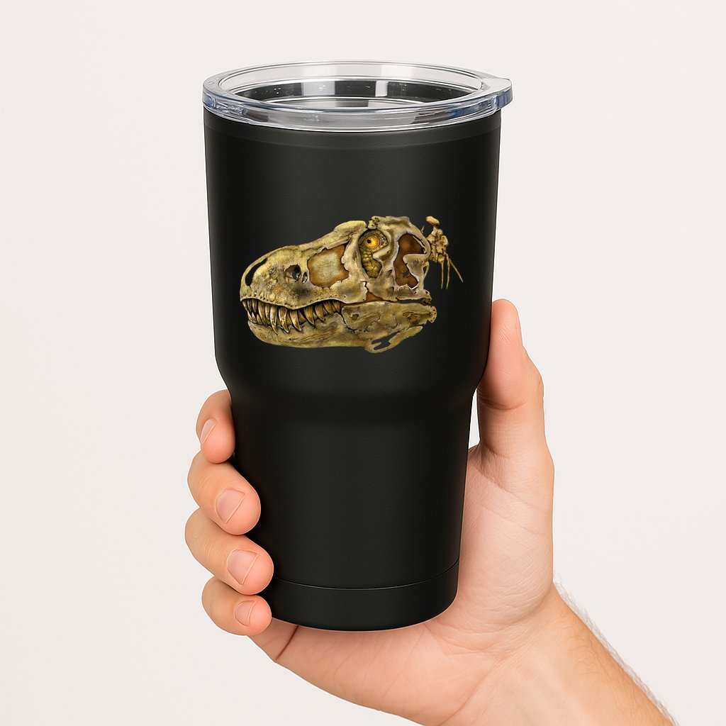 T-Rex Skull Skeleton Head Tumbler