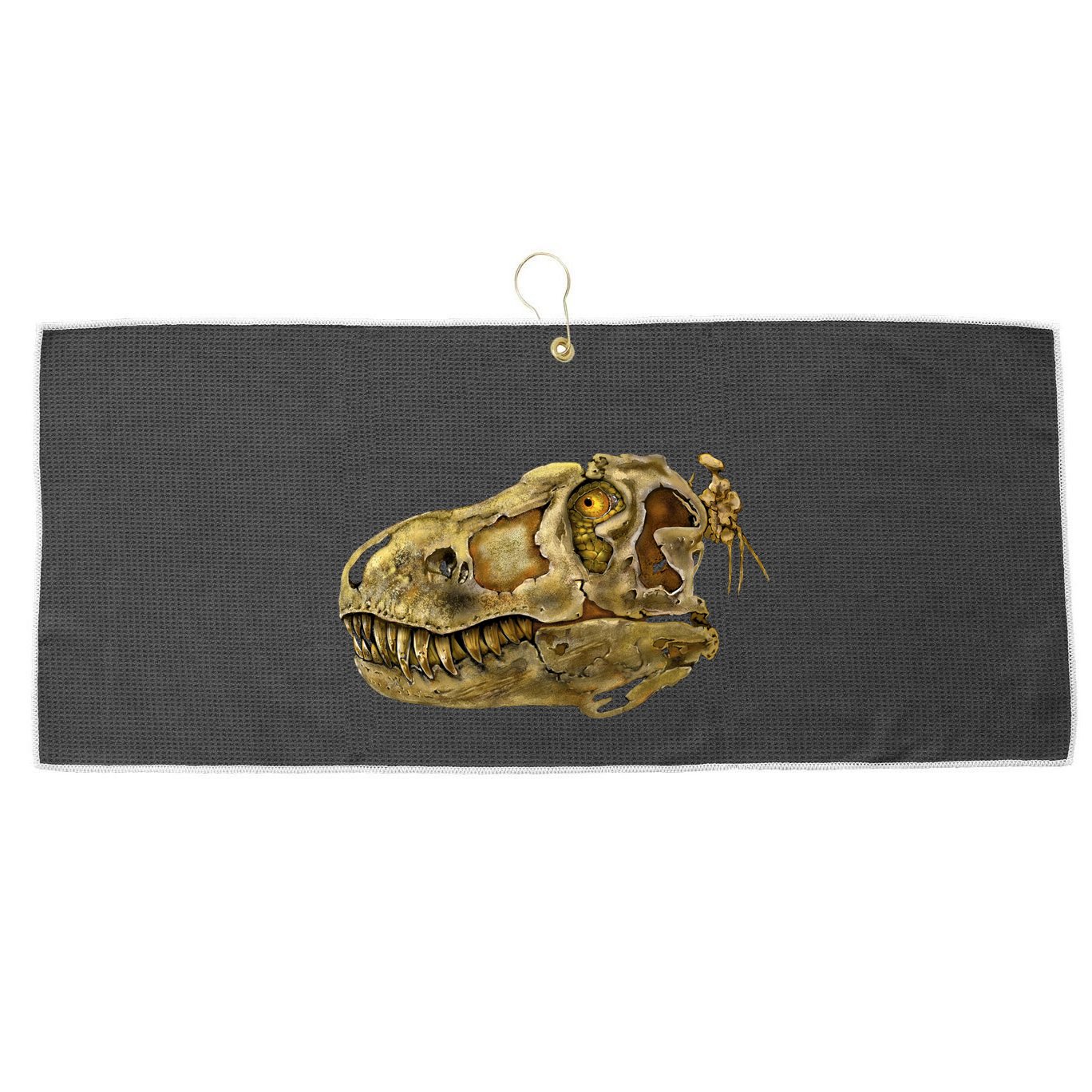 T-Rex Skull Skeleton Head Large Microfiber Waffle Golf Towel