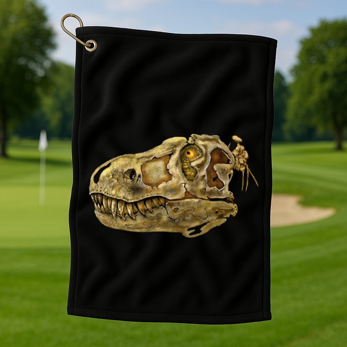 T-Rex Skull Skeleton Head Golf Towel
