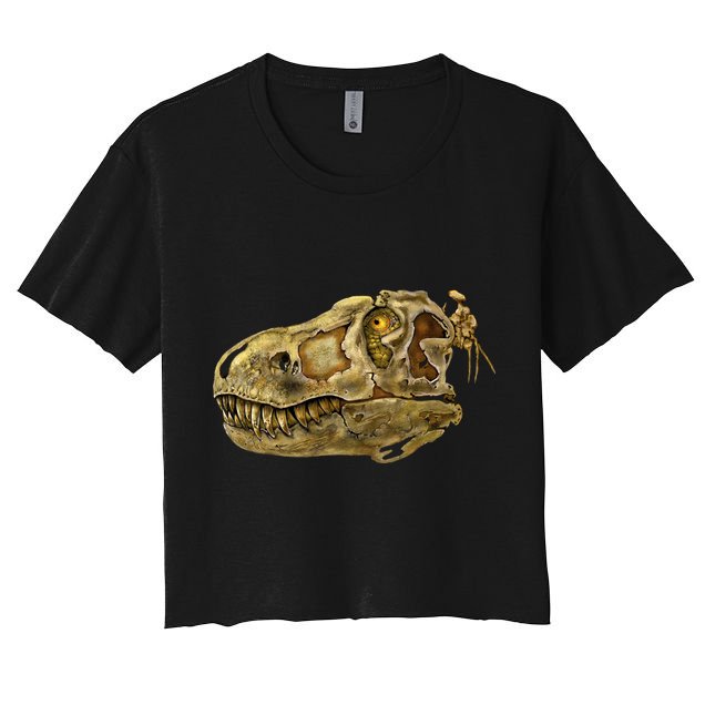 T-Rex Skull Skeleton Head Crop Top