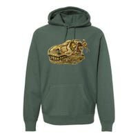 T-Rex Skull Skeleton Head Premium Hoodie