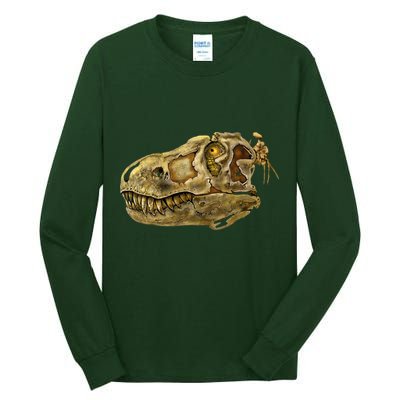 T-Rex Skull Skeleton Head Tall Long Sleeve T-Shirt