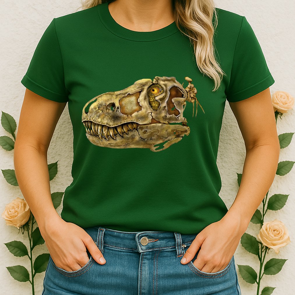T-Rex Skull Skeleton Head Womens T-Shirt