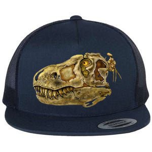 T-Rex Skull Skeleton Head Flat Bill Trucker Hat