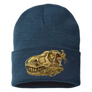 T-Rex Skull Skeleton Head Sustainable Knit Beanie