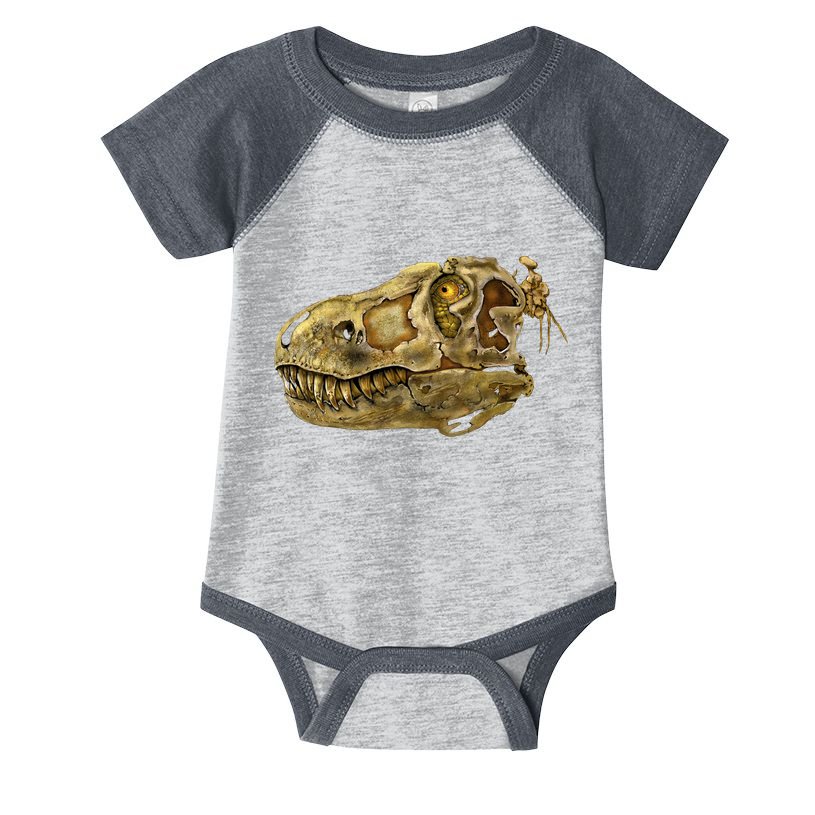 T-Rex Skull Skeleton Head Infant Baby Jersey Bodysuit