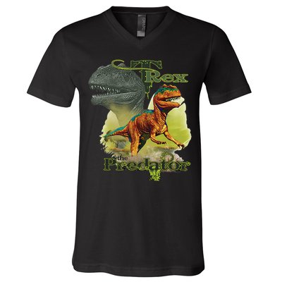 T-Rex The Predator 3D Puff Embossed V-Neck T-Shirt