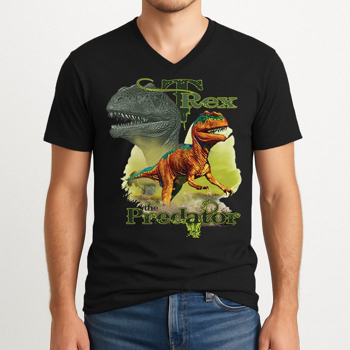 T-Rex The Predator 3D Puff Embossed V-Neck T-Shirt