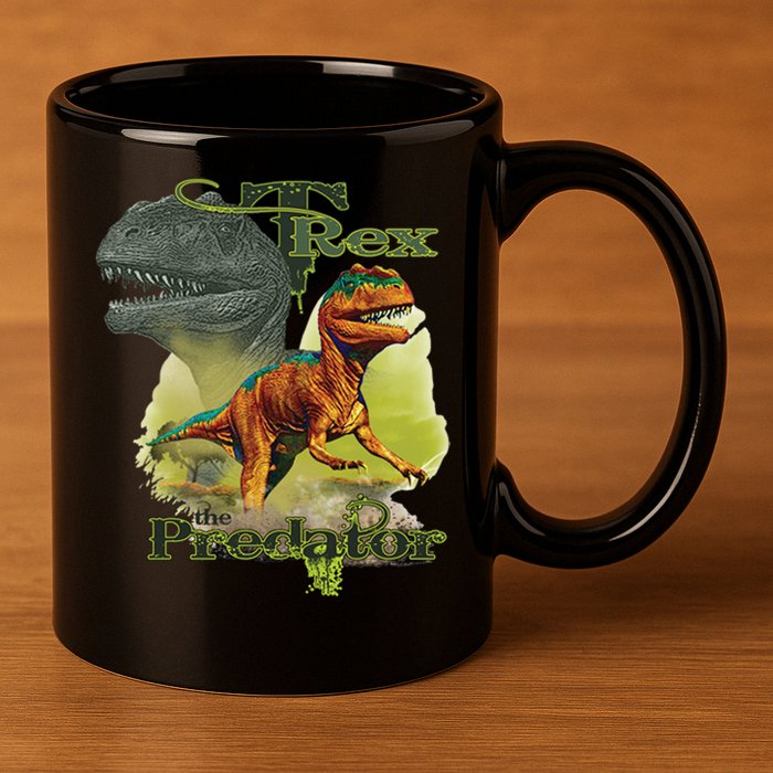 T-Rex The Predator 3D Puff Embossed 11oz C Handle Ceramic Mug
