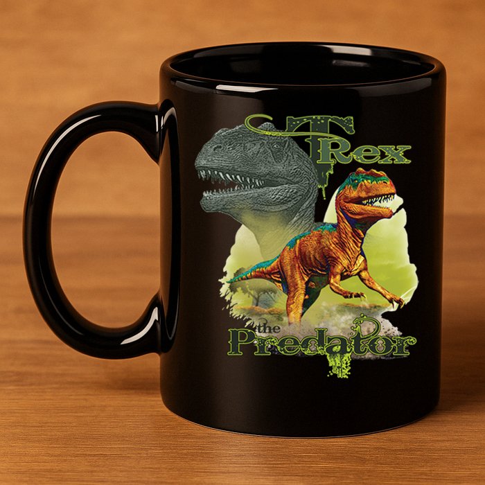 T-Rex The Predator 3D Puff Embossed 11oz C Handle Ceramic Mug