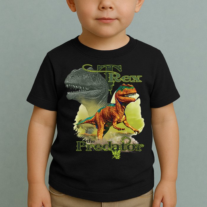 T-Rex The Predator 3D Puff Embossed Toddler T-Shirt