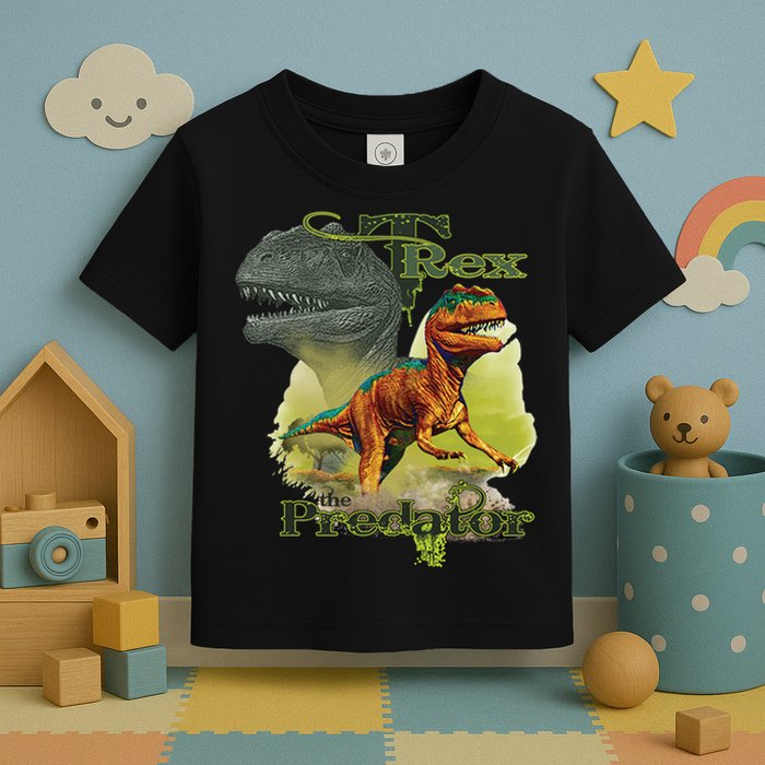 T-Rex The Predator 3D Puff Embossed Toddler T-Shirt