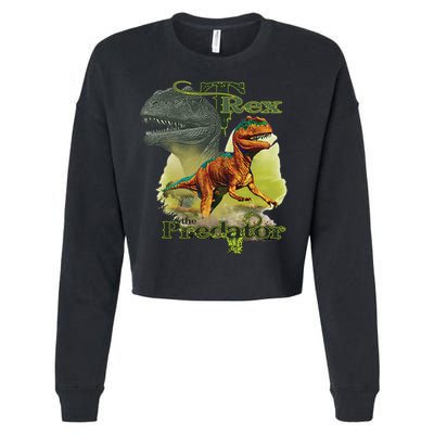 T-Rex The Predator 3D Puff Embossed Cropped Pullover Crew
