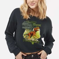 T-Rex The Predator 3D Puff Embossed Cropped Pullover Crew