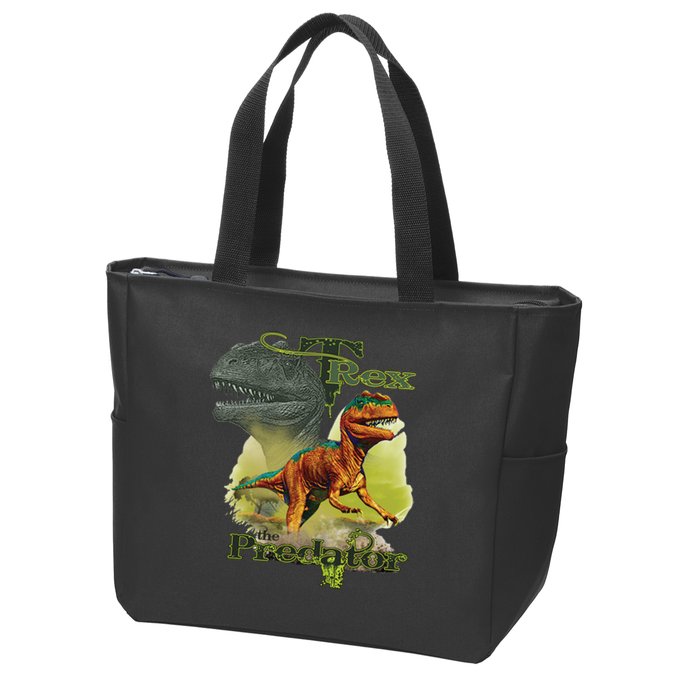 T-Rex The Predator 3D Puff Embossed Zip Tote Bag
