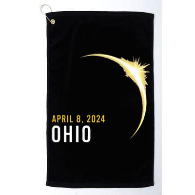 Totality 04 08 24 Total Solar Eclipse 2024 Ohio Platinum Collection Golf Towel