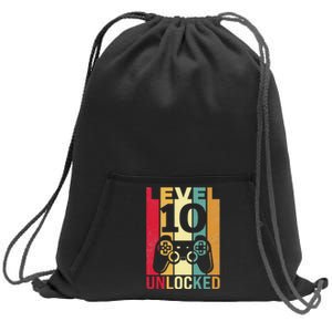 Ten 10yr 10 Birthday Son Funny Gamer 10th Years Old Sweatshirt Cinch Pack Bag