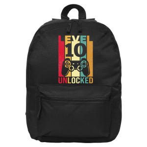 Ten 10yr 10 Birthday Son Funny Gamer 10th Years Old 16 in Basic Backpack