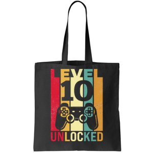 Ten 10yr 10 Birthday Son Funny Gamer 10th Years Old Tote Bag