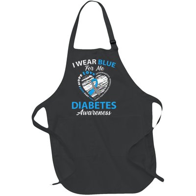 Type 1 2 In November We Wear Blue Diabetes Awareness Full-Length Apron With Pockets