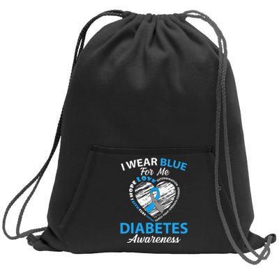 Type 1 2 In November We Wear Blue Diabetes Awareness Sweatshirt Cinch Pack Bag