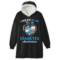 Type 1 2 In November We Wear Blue Diabetes Awareness Hooded Wearable Blanket