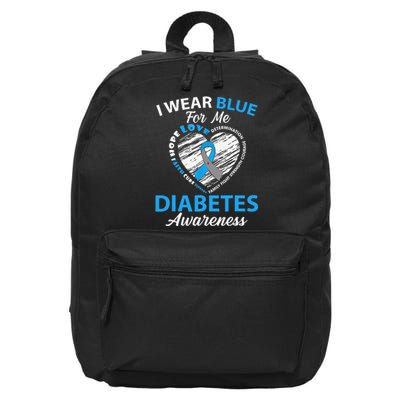 Type 1 2 In November We Wear Blue Diabetes Awareness 16 in Basic Backpack