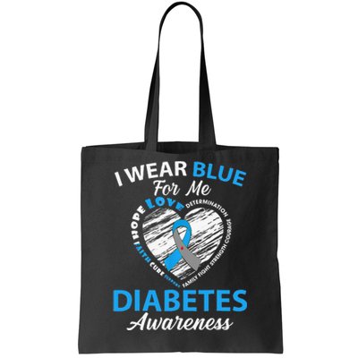 Type 1 2 In November We Wear Blue Diabetes Awareness Tote Bag