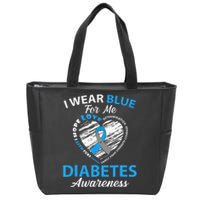 Type 1 2 In November We Wear Blue Diabetes Awareness Zip Tote Bag