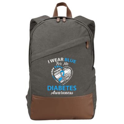 Type 1 2 In November We Wear Blue Diabetes Awareness Cotton Canvas Backpack