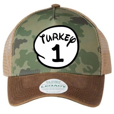 Turkey 1 2 3 Funny Thanksgiving Matching Legacy Tie Dye Trucker Hat