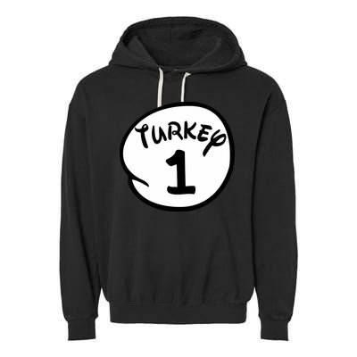 Turkey 1 2 3 Funny Thanksgiving Matching Garment-Dyed Fleece Hoodie