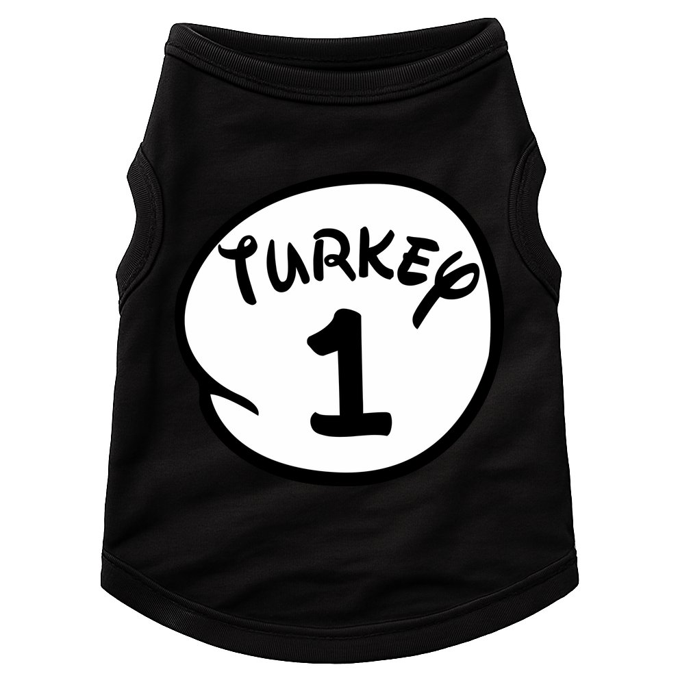 Turkey 1 2 3 Funny Thanksgiving Matching Doggie Tank