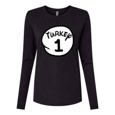 Turkey 1 2 3 Funny Thanksgiving Matching Womens Cotton Relaxed Long Sleeve T-Shirt