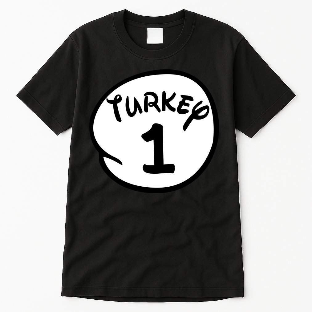 Turkey 1 2 3 Funny Thanksgiving Matching Tall T-Shirt