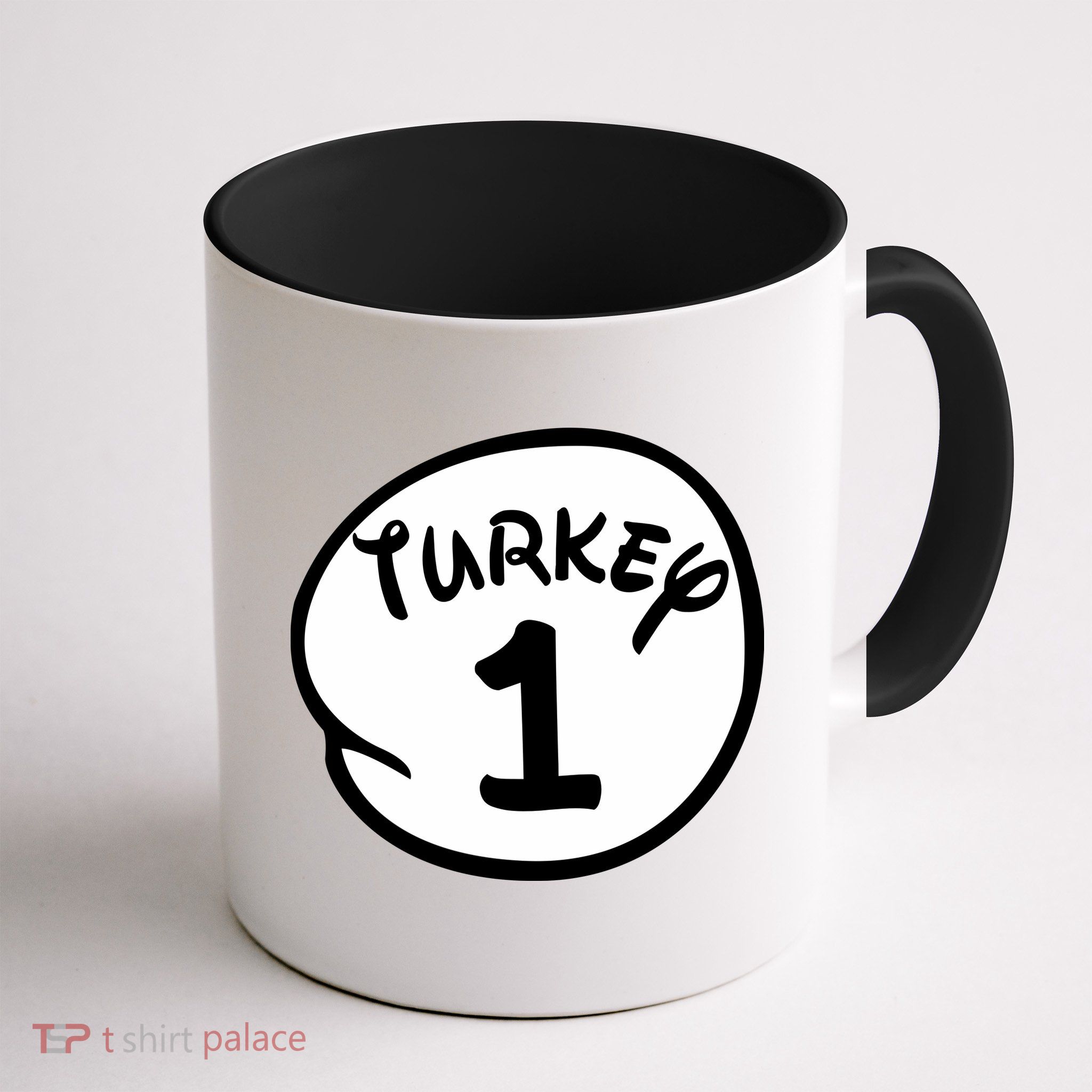 Turkey 1 2 3 Funny Thanksgiving Matching Mug