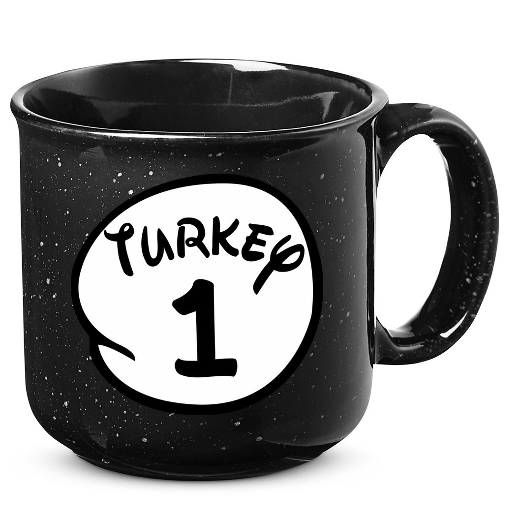 Turkey 1 2 3 Funny Thanksgiving Matching 15oz Campfire Ceramic Mug