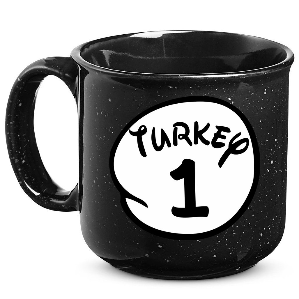 Turkey 1 2 3 Funny Thanksgiving Matching 15oz Campfire Ceramic Mug