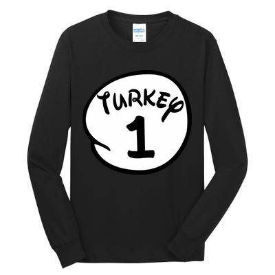 Turkey 1 2 3 Funny Thanksgiving Matching Tall Long Sleeve T-Shirt