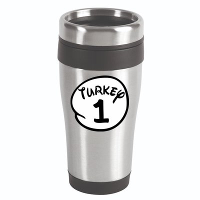 Turkey 1 2 3 Funny Thanksgiving Matching 16oz Travel Tumbler