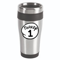 Turkey 1 2 3 Funny Thanksgiving Matching 16oz Travel Tumbler