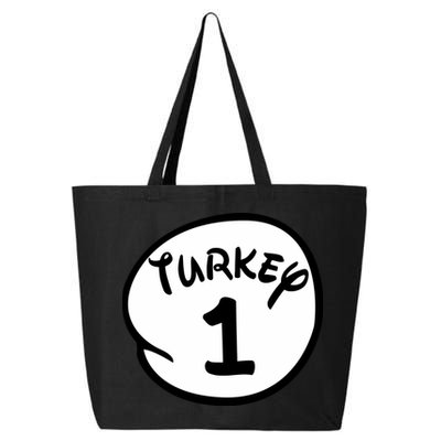 Turkey 1 2 3 Funny Thanksgiving Matching 25L Jumbo Tote