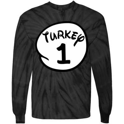 Turkey 1 2 3 Funny Thanksgiving Matching Tie-Dye Long Sleeve Shirt
