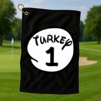 Turkey 1 2 3 Funny Thanksgiving Matching Golf Towel