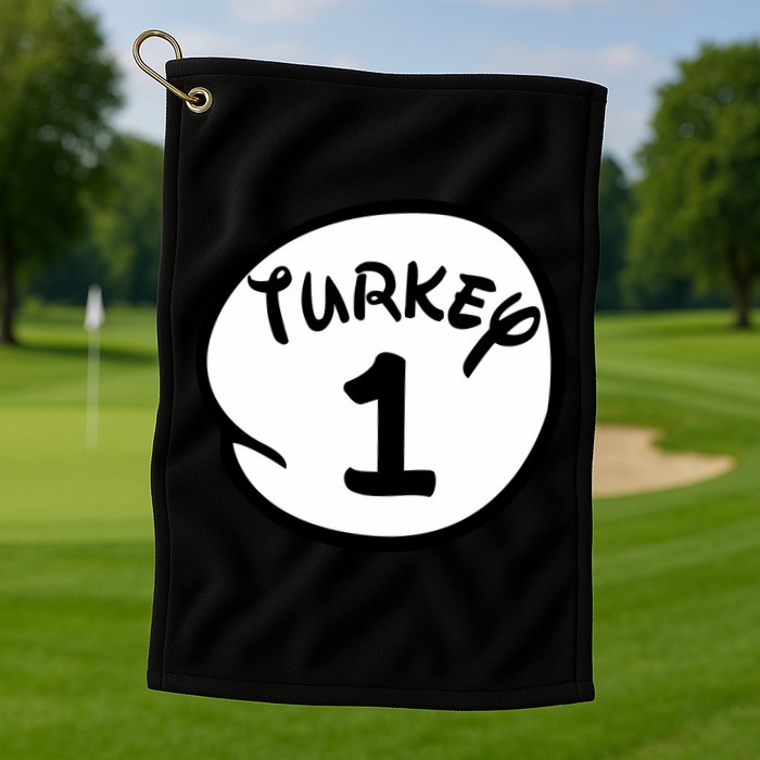 Turkey 1 2 3 Funny Thanksgiving Matching Golf Towel