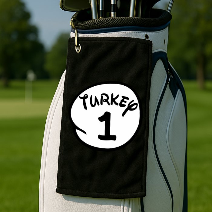 Turkey 1 2 3 Funny Thanksgiving Matching Golf Towel